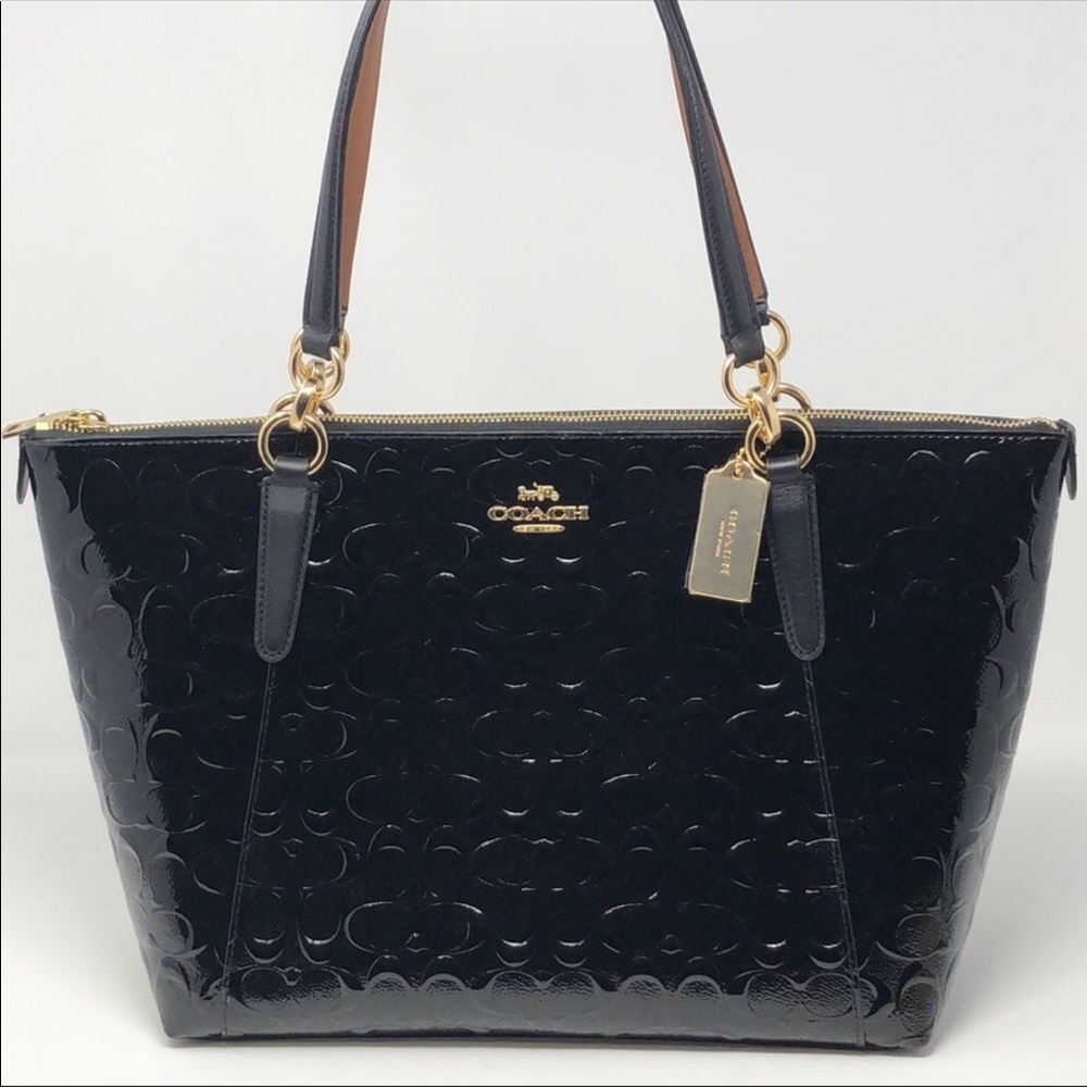 Nwt Coach Signature Patent  Ava Tote - Picture 6 of 8